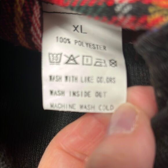 Red, green, yellow, blue and Black zip up Jacket with Plaid Design - Picture 5 of 7